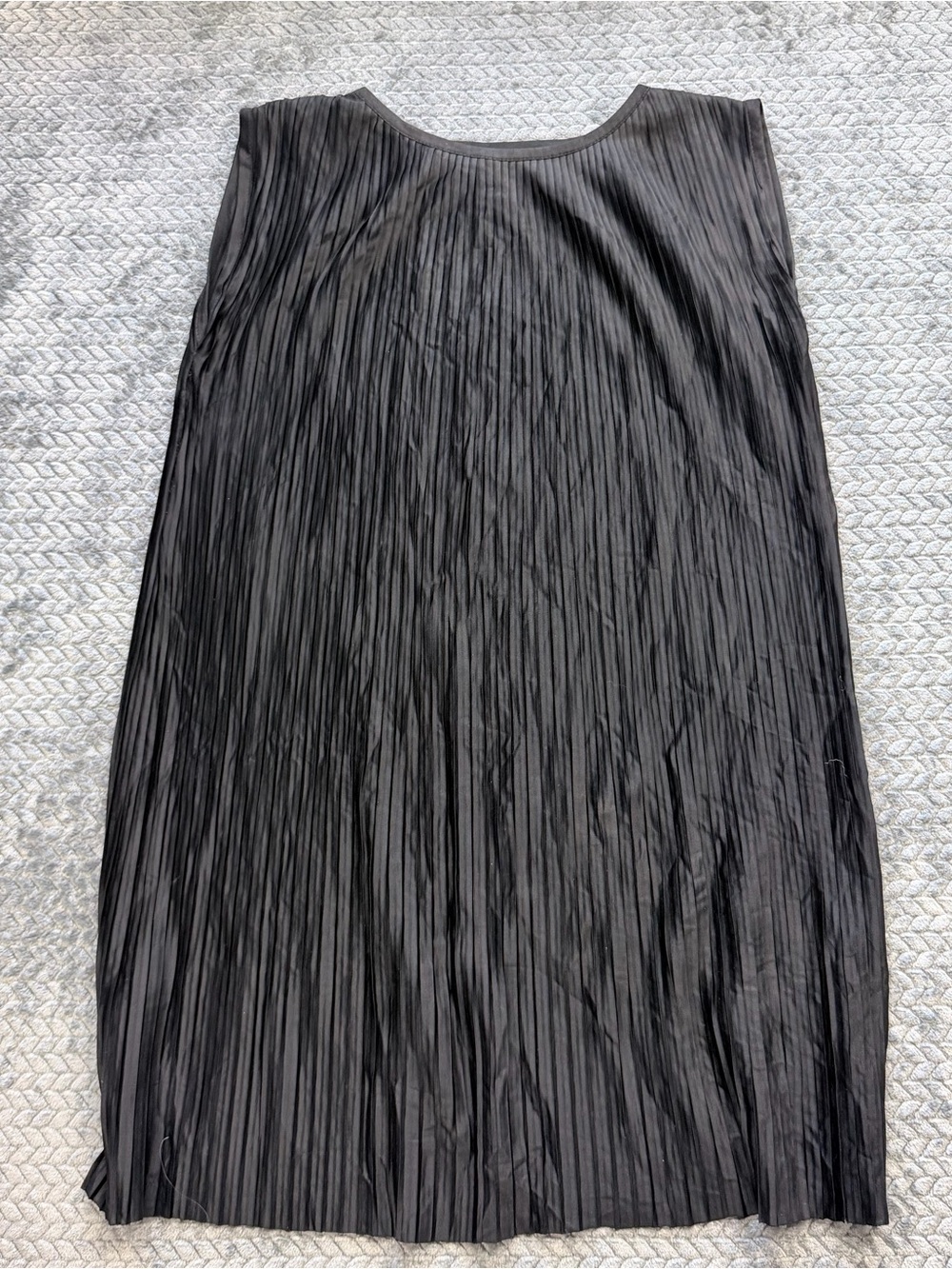 Vintage Charlotta Black Accordion Pleat Sleeveless Tunic Dress Approx. size L